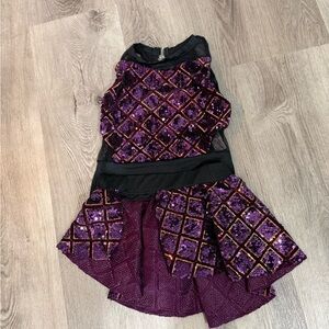 Weissman 13186 and Back Panel Skirt 5-13186 Sequin Kids Dance Costume